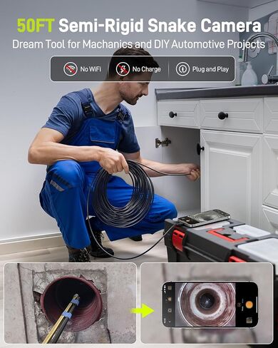 Anykit Articulating Borescope 210° Two-Way Endoscope, and USB Endoscope Camera 50ft in Kuwait