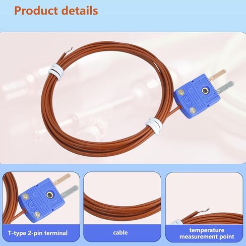 Pack of 2 T-Type thermocouple Probes 78-inch Lead Length | T-type thermocouple probes temperature range: -300°F to 500°F in Kuwait
