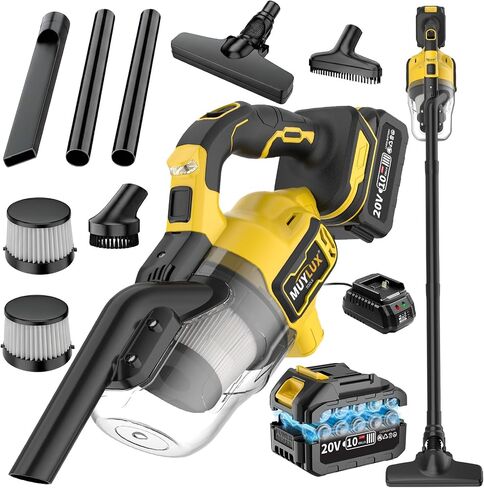Cordless Vacuum Cleaner for Home, 1600Pa/400W Stick Vacuum with LED, Anti-Tangle, Powerful Suction Wireless Floor Vacuum, Lightweight Handheld Vacuum for Pet Hair, Hard Floor, Carpet, 1 Battery in Kuwait