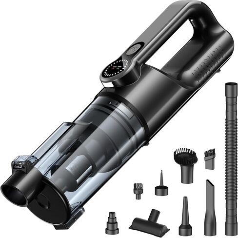 Handheld Vacuum Cordless 2-in-1, 25000PA Powerful Suction Car Vacuum & Blower, Portable Rechargeable Mini Vacuum 80000RPM, 38Min Runtime USB-C for Car Home Office. (Black) in Kuwait