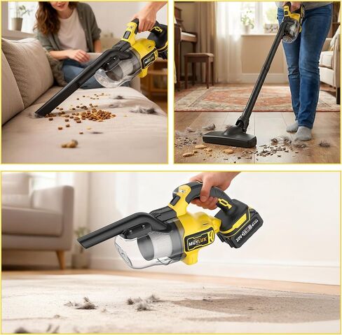 Cordless Vacuum Cleaner for Home, 1600Pa/400W Stick Vacuum with LED, Anti-Tangle, Powerful Suction Wireless Floor Vacuum, Lightweight Handheld Vacuum for Pet Hair, Hard Floor, Carpet, 1 Battery in Kuwait