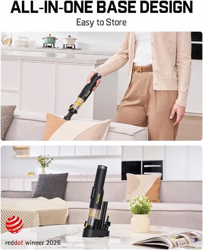 Fanttik Slim V10 Lite Handheld Vacuum Cordless, 0.98lb Lightweight with All-in-One Base Design, Smart LED Display, Portable Mini Vacuum Cleaner for Home Crevices, Couches, Office in Kuwait