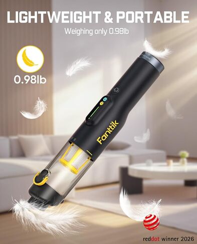 Fanttik Slim V10 Lite Handheld Vacuum Cordless, 0.98lb Lightweight with All-in-One Base Design, Smart LED Display, Portable Mini Vacuum Cleaner for Home Crevices, Couches, Office in Kuwait