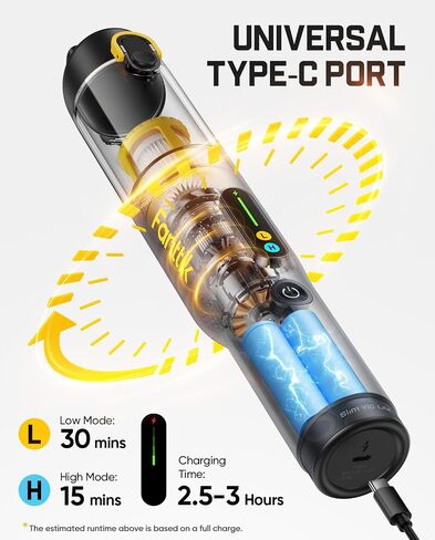 Fanttik Slim V10 Lite Handheld Vacuum Cordless, 0.98lb Lightweight with All-in-One Base Design, Smart LED Display, Portable Mini Vacuum Cleaner for Home Crevices, Couches, Office in Kuwait