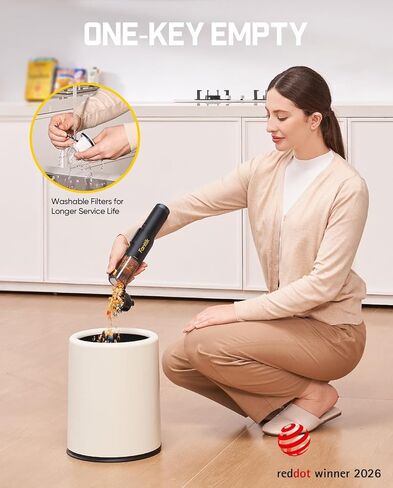 Fanttik Slim V10 Lite Handheld Vacuum Cordless, 0.98lb Lightweight with All-in-One Base Design, Smart LED Display, Portable Mini Vacuum Cleaner for Home Crevices, Couches, Office in Kuwait
