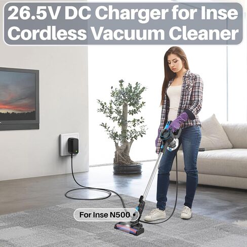 26.5V DC Charger for Inse Cordless Vacuum Cleaner Replacement AC Adapter for INSE N5S N5 N500 N550 N560 N570 N6 N6S N600 N650 N660 V70 Vacuum Charger for Deik VC-1518-US Power Supply for Wowgo S108 in Kuwait