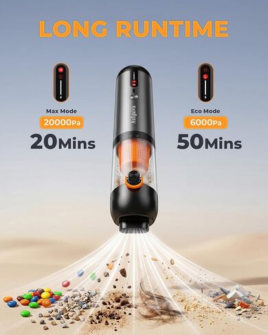 Cordless Car Vacuum, 20000Pa Strong Suction Power, 7800mAh Battery, 4-in-1 Electric Handheld Vacuum, Type-C Fast Charge, 50 Mins Runtime Eco Mode, Portable Mini Vac for Car, Home, Office, Pet in Kuwait