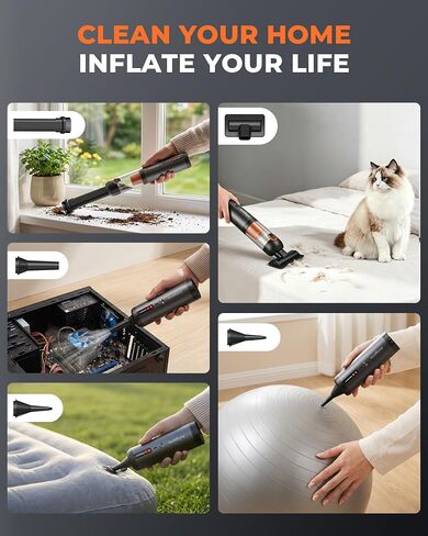 Cordless Car Vacuum, 20000Pa Strong Suction Power, 7800mAh Battery, 4-in-1 Electric Handheld Vacuum, Type-C Fast Charge, 50 Mins Runtime Eco Mode, Portable Mini Vac for Car, Home, Office, Pet in Kuwait