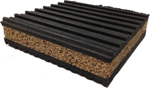 PneumaticPlus Anti Vibration Pads 6" x 6" x 7/8" Rubber/Cork Vibration isolation pads (Pack of 4) in Kuwait