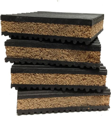 PneumaticPlus Anti Vibration Pads 6" x 6" x 7/8" Rubber/Cork Vibration isolation pads (Pack of 4) in Kuwait