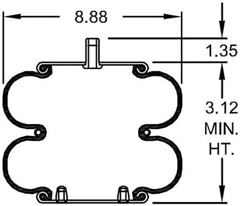 TORQUE Double Convoluted Air Spring Bag (Replaces Firestone 7897, W01-358-7897, Hendrickson 2878, S-23114, C-23114) (TR7897) in Kuwait