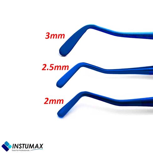 INSTUMAX Dental Flat Plastic Spatulas Set – 3 Composite Filling Instruments with Titanium-Coated Blue Tips (2mm, 2.5mm, 3mm) – Precision Tools for Dental Restoration, Durable & Non-Stick in Kuwait