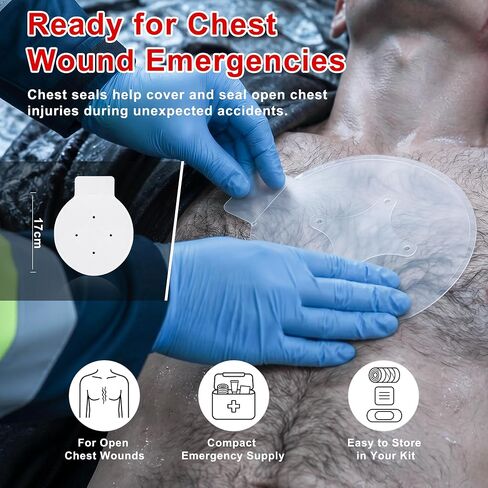 Bleeding Control Kit, Portable Emergency Trauma First Aid Kit with Compression Bandage, Gauze and Chest Seal, for Car Travel Camping Hiking Outdoor Preparedness in Kuwait