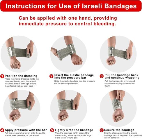 Bleeding Control Kit, Portable Emergency Trauma First Aid Kit with Compression Bandage, Gauze and Chest Seal, for Car Travel Camping Hiking Outdoor Preparedness in Kuwait