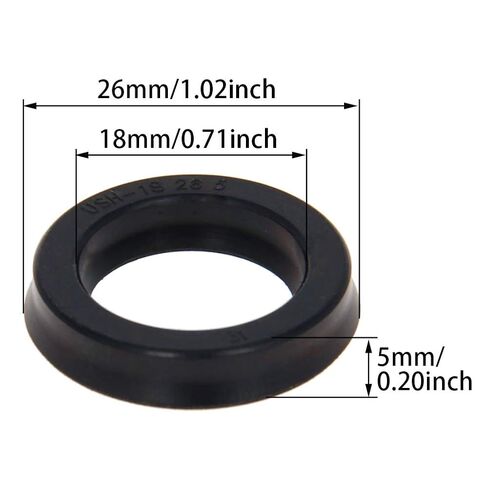 Othmro 1pcs USH Oil Seal, 26mmx18mmx5mm(ODxIDxTHK) Hydraulic Seal Piston Shaft Oil Sealing O-Ring Piston Shaft Nitrile Rubber for Bearing Shaft, Oil Pumps Engines Black in Kuwait