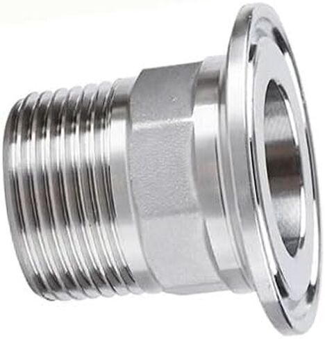 1 قطعة 1-1/2 "الفولاذ المقاوم للصدأ SS304 BSPT ذكر الطويق الملولب OD 64 مللي متر صالح 2" ثلاثي المشبك in Kuwait