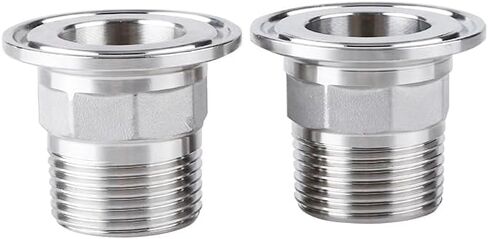1 قطعة 1-1/2 "الفولاذ المقاوم للصدأ SS304 BSPT ذكر الطويق الملولب OD 64 مللي متر صالح 2" ثلاثي المشبك in Kuwait