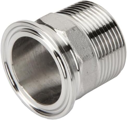 1 قطعة 1-1/2 "الفولاذ المقاوم للصدأ SS304 BSPT ذكر الطويق الملولب OD 64 مللي متر صالح 2" ثلاثي المشبك in Kuwait