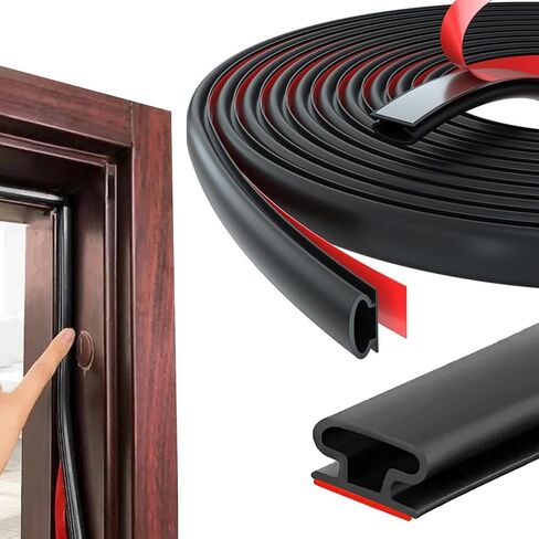 Weather Stripping Door Seal, Self-Adhesive Door Weather Stripping for Gaps, D-Shape Silicone Weather Stripping for Soundproofing for Home & Office (9.84FT) in Kuwait