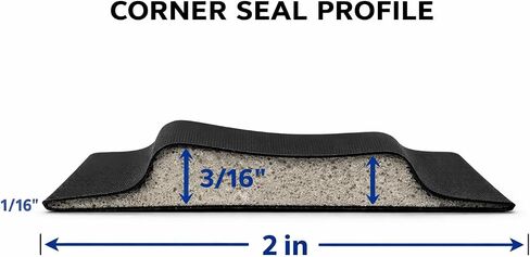 4 Pack Black Door Corner Seals for Gaps, Double Lip Corner Door Seal for Exterior Doors, Blocks Air Moisture Dust Light, Foam Design Avodah Hardware in Kuwait