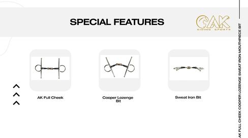 AK Full Cheek Snaffle Bit – Copper Lozenge Sweet Iron Mouthpiece, Stainless Steel Horse Riding & Training Bit AKRS-2614 in Kuwait
