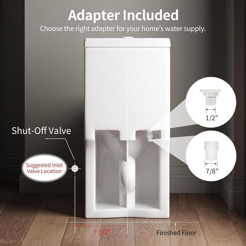 DeerValley Compact One Piece Toilet Standard Seat Height for Small Bathroom Dual Flush 1.1/1.6 GPF Powerful and Quiet 12'' Rough-In Skirted Toilet in Kuwait