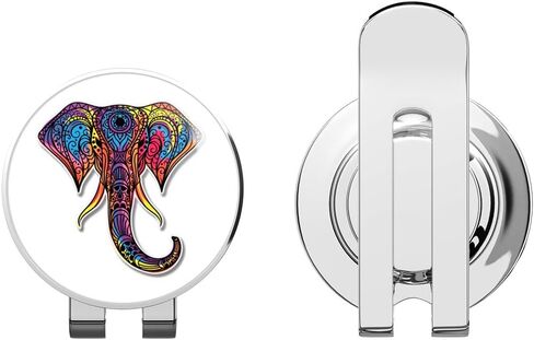 Elephant Bright Colorful Modern Henna Design Golf Hat Clip with Magnetic Ball Marker in Kuwait