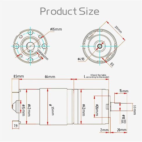 12V Bracket 32RPM Electronic Starter 42GP-775 high Torque can Rotate Forward and Reverse Maximum Torque 253KG.CM in Kuwait