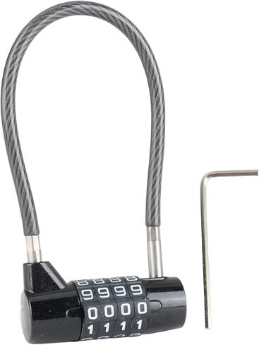 4-Digit Cable Locks with Combination, Resettable Code Steel Cable Lock for Yard Furniture, Weed Trimmers, Tools, Garden Gates and Refrigerator Handles, Versatile Home and Outdoor Security in Kuwait