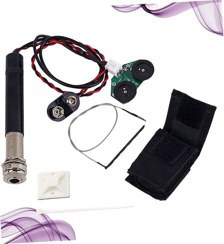 Acoustic Guitar Endpin Jack Piezo Pickup: Active Preamp System with Volume and Tone Control - No-Drill Hidden Undersaddle Pickup Kit for Folk & Classical Guitar, High-Fidelity Sound in Kuwait