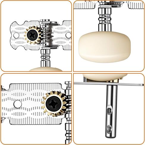 2PCS Guitar Tuning Pegs, 3L3R Acoustic Guitar Tuning Pegs, Chrome Plated Machine Heads with White Buttons for Acoustic-Guitar Replacement in Kuwait