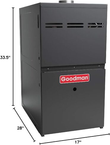 Goodman 80,000 BTU 80% Efficiency multi-speed, single-stage upflow/horizontal Furnace Model: (GR9S800803BX) Cabinet is 17.5 inches wide-R32 Ready-Low Nox in Kuwait