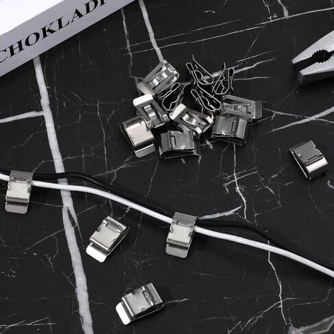 150-Pack Trailer Frame Wire Clips Stainless Steel, Metal Wire Clip for Trailer Cable Management, Trailers Wires Holder Clips for Solar Panel PV Wiring, Boat, Kayak, 0.87 x 0.5 Inch in Kuwait