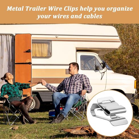 150-Pack Trailer Frame Wire Clips Stainless Steel, Metal Wire Clip for Trailer Cable Management, Trailers Wires Holder Clips for Solar Panel PV Wiring, Boat, Kayak, 0.87 x 0.5 Inch in Kuwait