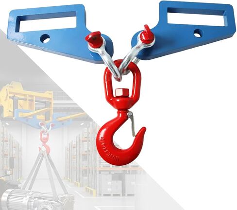 Forklift Lifting Hook Attachment Mobile Crane Swivel Hoist | Premium High Density Manganese Steel Construct, 6600 lbs Heavy Load Capacity, Multi Hole Adjustable Positioning Part. in Kuwait