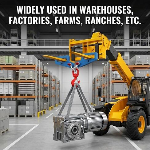 Forklift Lifting Hook Attachment Mobile Crane Swivel Hoist | Premium High Density Manganese Steel Construct, 6600 lbs Heavy Load Capacity, Multi Hole Adjustable Positioning Part. in Kuwait