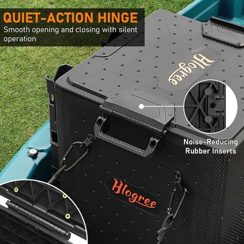 قفص صيد HLOGREE FlexCrate Kayak مع 4 حوامل للقضبان (تحتاج إلى التجميع)، صندوق تخزين أدوات الكاياك الصغير ومنظم معدات قوارب الكاياك، مع غطاء قابل للقفل - أسود، DIY وخفيف الوزن in Kuwait