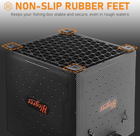 قفص صيد HLOGREE FlexCrate Kayak مع 4 حوامل للقضبان (تحتاج إلى التجميع)، صندوق تخزين أدوات الكاياك الصغير ومنظم معدات قوارب الكاياك، مع غطاء قابل للقفل - أسود، DIY وخفيف الوزن in Kuwait
