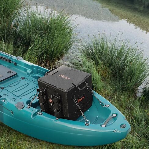 قفص صيد HLOGREE FlexCrate Kayak مع 4 حوامل للقضبان (تحتاج إلى التجميع)، صندوق تخزين أدوات الكاياك الصغير ومنظم معدات قوارب الكاياك، مع غطاء قابل للقفل - أسود، DIY وخفيف الوزن in Kuwait