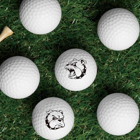 PLIGREAT 2 Sheets Bulldog Pattern Golf Ball Markers 32 Pcs Cute Dog Style Golf Ball Decals for Marking Identifying Balls Golfer Ball Sticker Gifts for Golfers Golfing Accessories in Kuwait