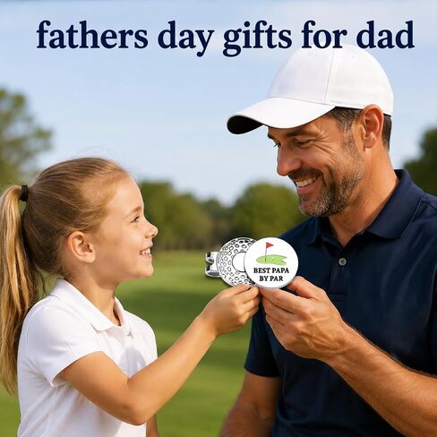 Golf Dad Gifts Ball Marker for First Time Dad Male Golfer Gift Hat Clip for Golfer Men Husband Metal Cap Clips Funny Gifts for Fathers Day 2026 Golfing Accessories Best Papa By Par in Saudi Arabia