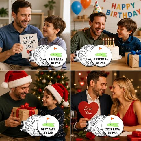 Golf Dad Gifts Ball Marker for First Time Dad Male Golfer Gift Hat Clip for Golfer Men Husband Metal Cap Clips Funny Gifts for Fathers Day 2026 Golfing Accessories Best Papa By Par in Saudi Arabia