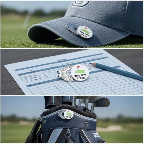 Golf Dad Gifts Ball Marker for First Time Dad Male Golfer Gift Hat Clip for Golfer Men Husband Metal Cap Clips Funny Gifts for Fathers Day 2026 Golfing Accessories Best Papa By Par in Saudi Arabia