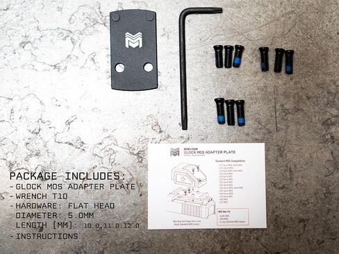 Monstrum 7075 Series Red Dot Mount Plate for Gen 5 Slimline MOS Version Glock 43x/48 and Springfield Hellcat OSP Pistols | Compatible with Holosun 407k/507k/RMSc Footprint Red Dots in Kuwait