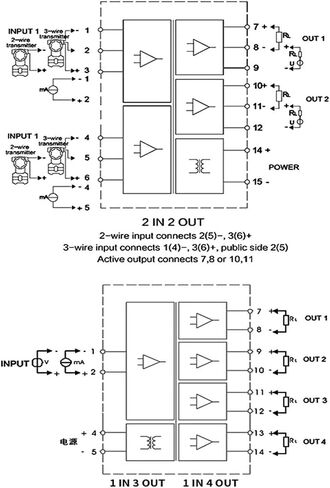 AC220V Signal Isolator 0-5V to 0-10V 4-20mA Signal 2 in 2 Out 4-20mA 0-10V Voltage Signal Converter AC220V Power(0-10V,0-20mA Output) in Kuwait