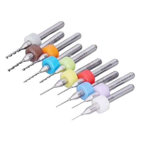 Generic 10Pcs Tungsten Carbide Micro Drill Bit Set PCB Drill Bits 0.3-1.2mm for CNC Engraving Jewelry Metal Plastics with High Wear Resistance Fast Drilling in Kuwait