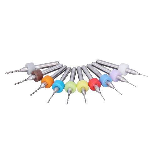 Generic 10Pcs Tungsten Carbide Micro Drill Bit Set PCB Drill Bits 0.3-1.2mm for CNC Engraving Jewelry Metal Plastics with High Wear Resistance Fast Drilling in Kuwait
