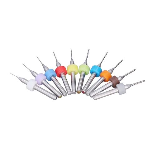 Generic 10Pcs Tungsten Carbide Micro Drill Bit Set PCB Drill Bits 0.3-1.2mm for CNC Engraving Jewelry Metal Plastics with High Wear Resistance Fast Drilling in Kuwait
