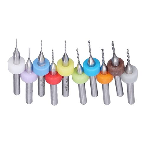 Generic 10Pcs Tungsten Carbide Micro Drill Bit Set PCB Drill Bits 0.3-1.2mm for CNC Engraving Jewelry Metal Plastics with High Wear Resistance Fast Drilling in Kuwait