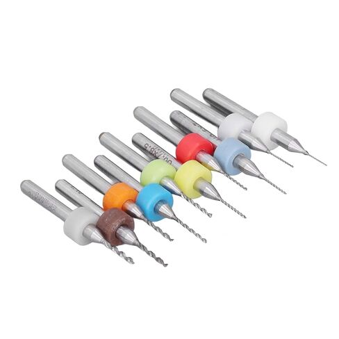 Generic 10Pcs Tungsten Carbide Micro Drill Bit Set PCB Drill Bits 0.3-1.2mm for CNC Engraving Jewelry Metal Plastics with High Wear Resistance Fast Drilling in Kuwait
